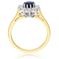 Beaverbrooks 18ct Yellow Gold Diamond Sapphire Engagement Ring