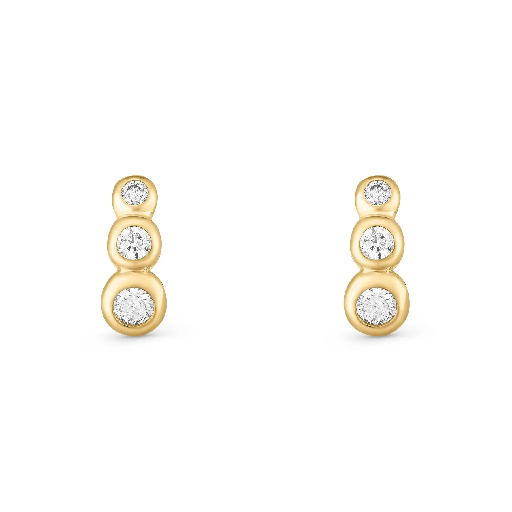 Beaverbrooks 9ct Yellow Gold Cubic Zirconia Swirl Stud Earrings