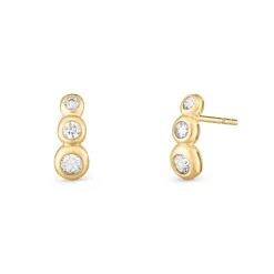 Beaverbrooks 9ct Yellow Gold Cubic Zirconia Swirl Stud Earrings