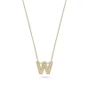 Beaverbrooks 9ct Yellow Gold Diamond Initial W Pendant