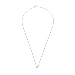 Beaverbrooks 9ct Yellow Gold Diamond Initial W Pendant