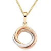 Beaverbrooks 9ct Yellow, White and Rose Gold Circle Pendant