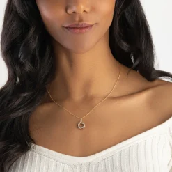 Beaverbrooks 9ct Yellow, White and Rose Gold Circle Pendant