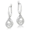 Beaverbrooks Dance 9ct White Gold Diamond Drop Earrings