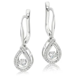 Beaverbrooks Dance 9ct White Gold Diamond Drop Earrings