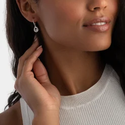 Beaverbrooks Dance 9ct White Gold Diamond Drop Earrings