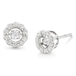 Beaverbrooks Dance 9ct White Gold Diamond Halo Earrings
