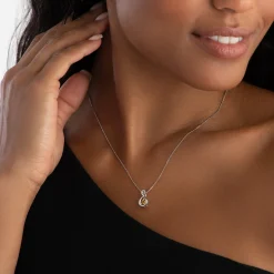 Beaverbrooks Dance 9ct White Gold Diamond Citrine Birthstone Pendant