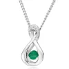Beaverbrooks Dance 9ct White Gold Diamond Emerald Birthstone Pendant