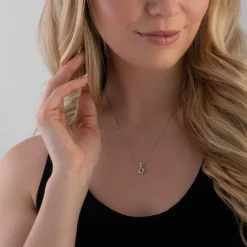 Beaverbrooks Dance 9ct White Gold Diamond Emerald Birthstone Pendant