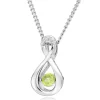 Beaverbrooks Dance 9ct White Gold Diamond Peridot Birthstone Pendant