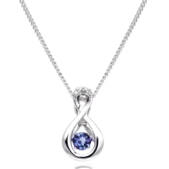 Beaverbrooks Dance 9ct White Gold Diamond Tanzanite Pendant