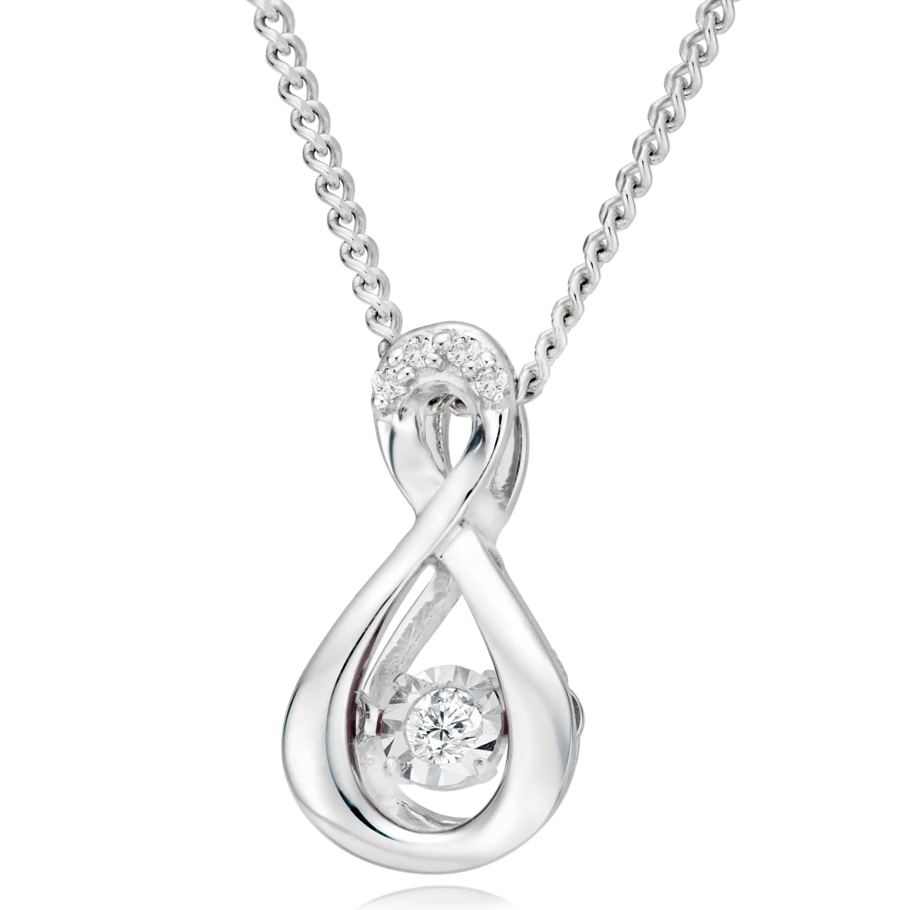 Beaverbrooks Dance 9ct White Gold Diamond Birthstone Pendant