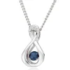 Beaverbrooks Dance 9ct White Gold Diamond Sapphire Birthstone Pendant
