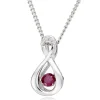 Beaverbrooks Dance 9ct White Gold Diamond Ruby Birthstone Pendant