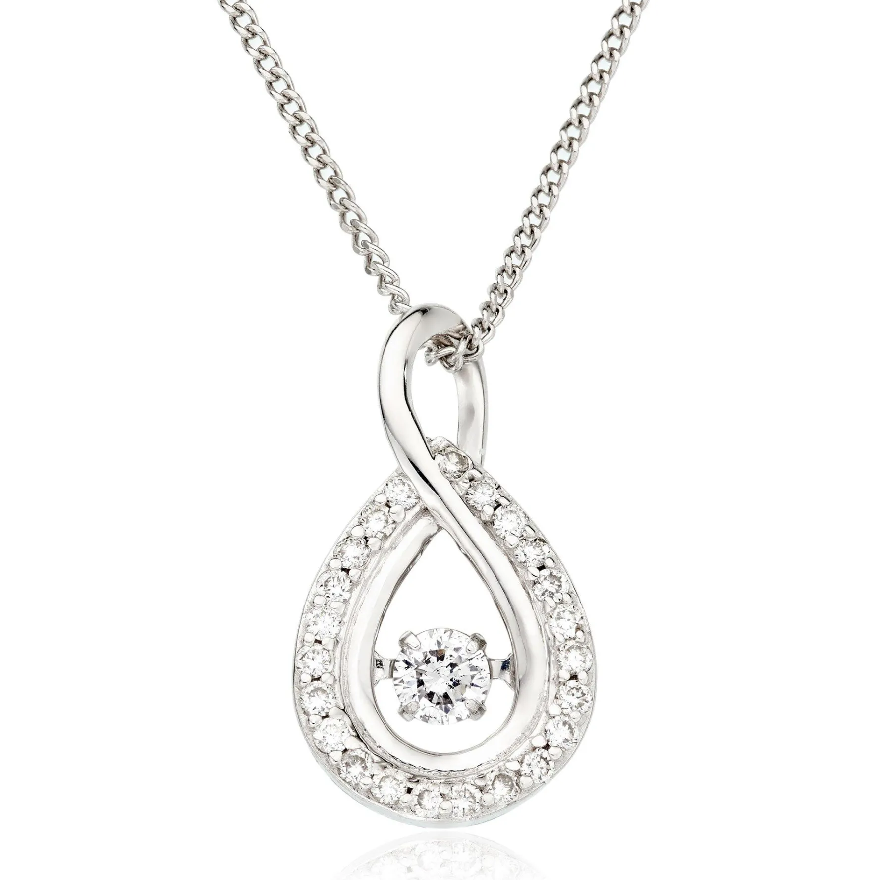 Beaverbrooks Dance 9ct White Gold Diamond Pendant