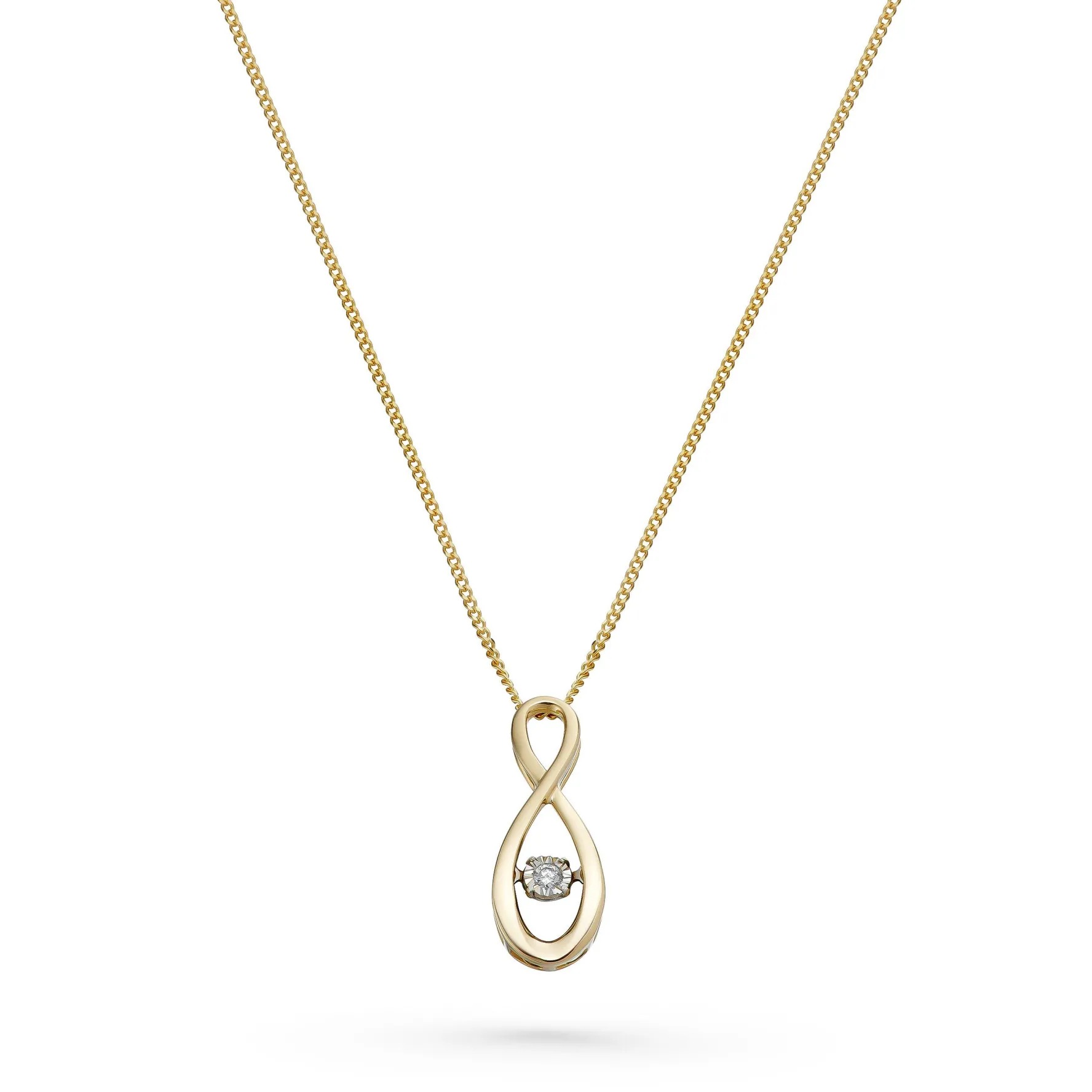 Beaverbrooks Dance 9ct Yellow Gold Diamond Pendant