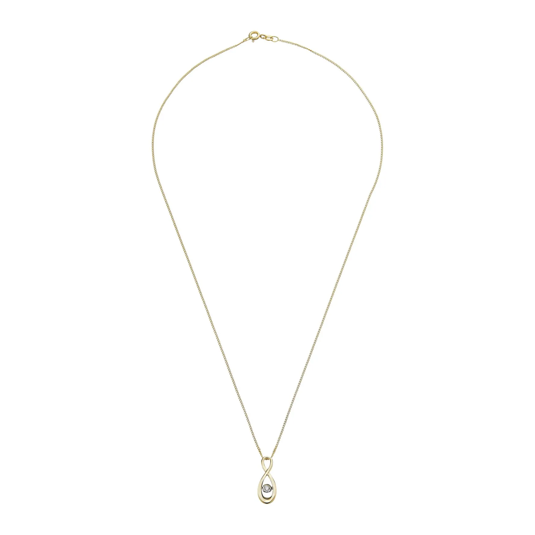 Beaverbrooks Dance 9ct Yellow Gold Diamond Pendant