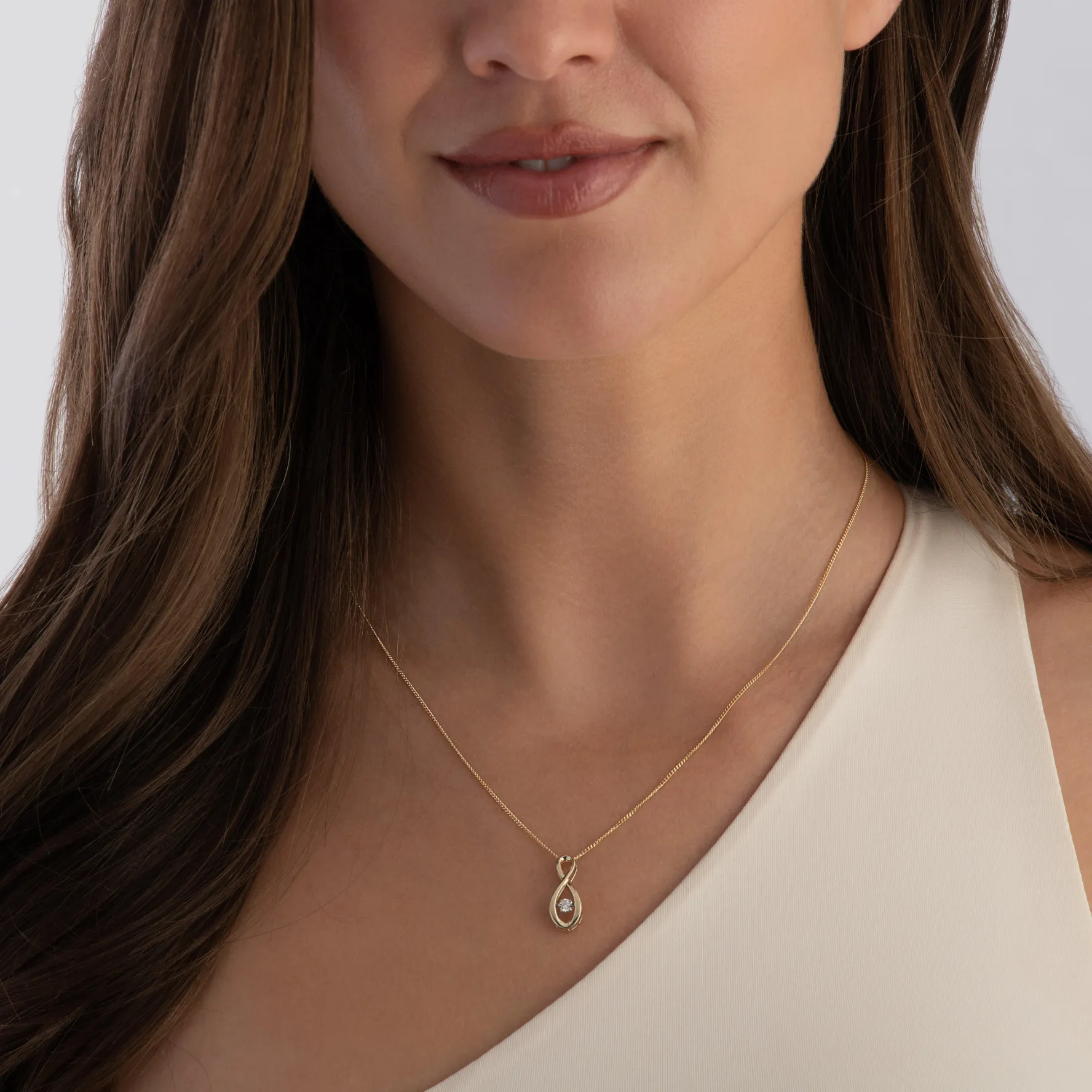 Beaverbrooks Dance 9ct Yellow Gold Diamond Pendant