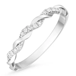 Beaverbrooks Entwine 18ct White Gold Diamond 2mm Wedding Ring