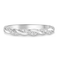 Beaverbrooks Entwine 18ct White Gold Diamond 2mm Wedding Ring