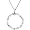 Beaverbrooks Entwine 9ct White Gold Diamond Circle Pendant