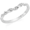 Beaverbrooks Entwine 18ct White Gold Diamond 1.2mm Wedding Ring