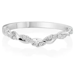 Beaverbrooks Entwine 18ct White Gold Diamond 1.2mm Wedding Ring