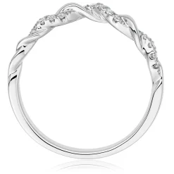 Beaverbrooks Entwine 18ct White Gold Diamond 1.2mm Wedding Ring