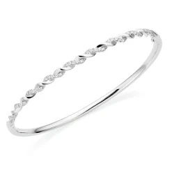 Beaverbrooks Entwine 18ct White Gold Diamond Twist Bangle