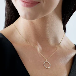 Beaverbrooks Entwine 9ct Yellow Gold Diamond Circle Pendant