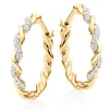 Beaverbrooks Entwine 9ct Yellow Gold Diamond Hoop Earrings