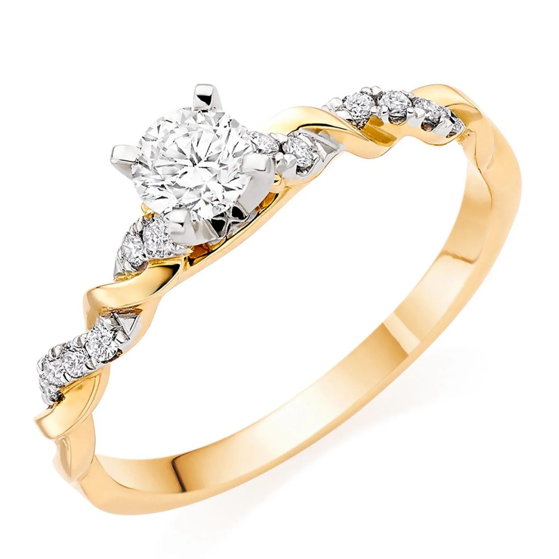 Beaverbrooks Entwine 18ct Yellow Gold Diamond Solitaire Ring
