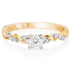 Beaverbrooks Entwine 18ct Yellow Gold Diamond Solitaire Ring