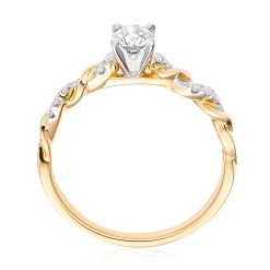 Beaverbrooks Entwine 18ct Yellow Gold Diamond Solitaire Ring