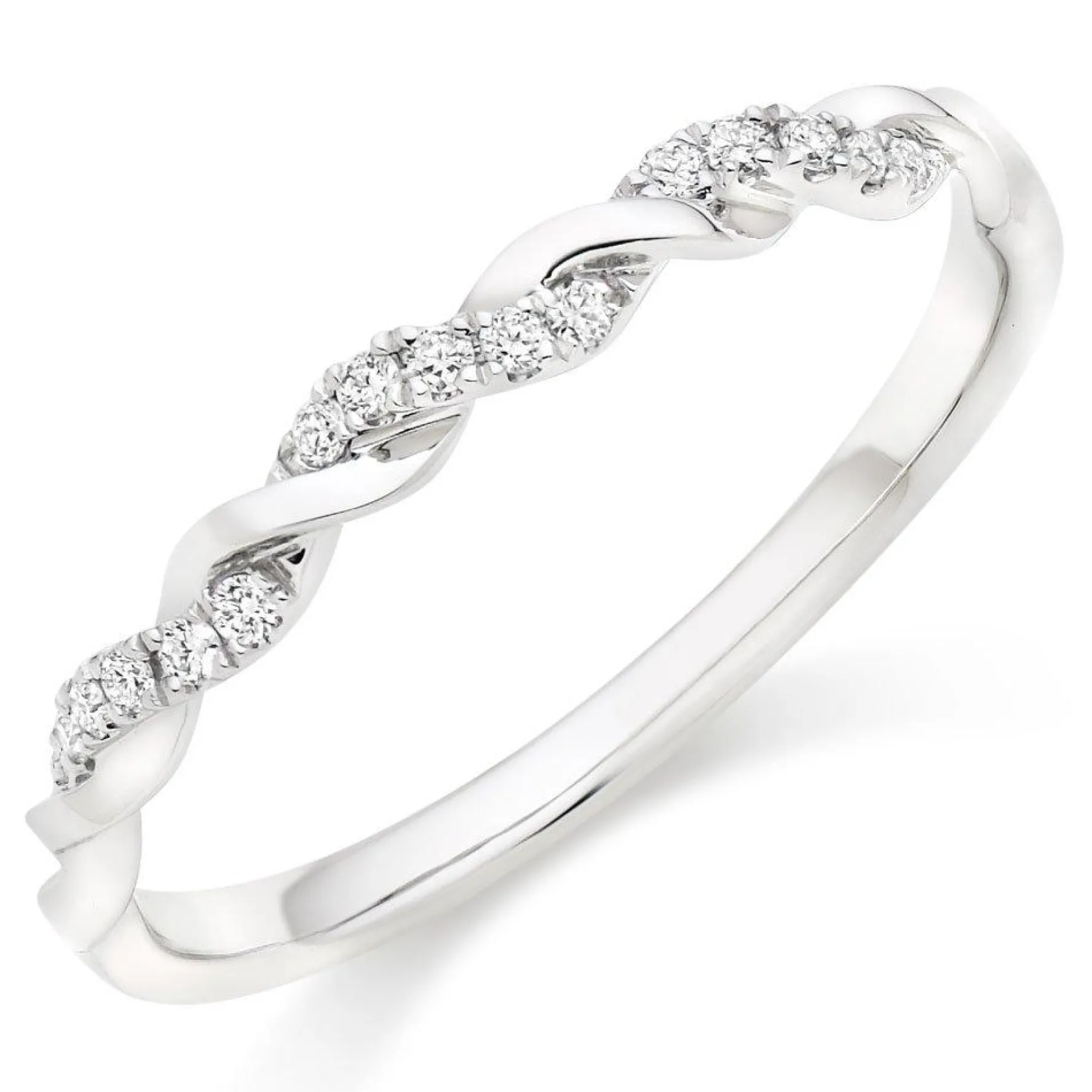 Beaverbrooks Entwine Platinum Diamond 2mm Wedding Ring
