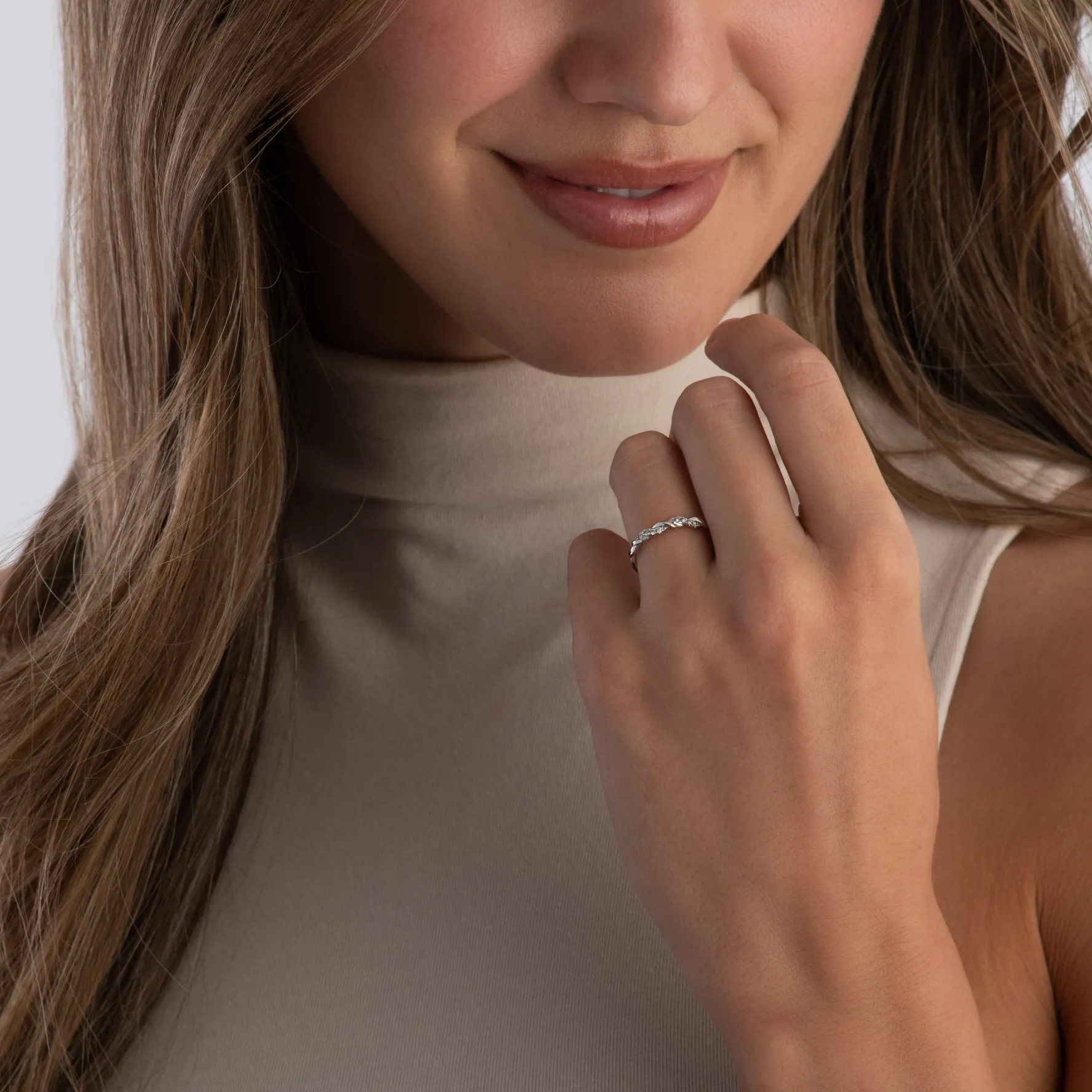 Beaverbrooks Entwine Platinum Diamond 2mm Wedding Ring