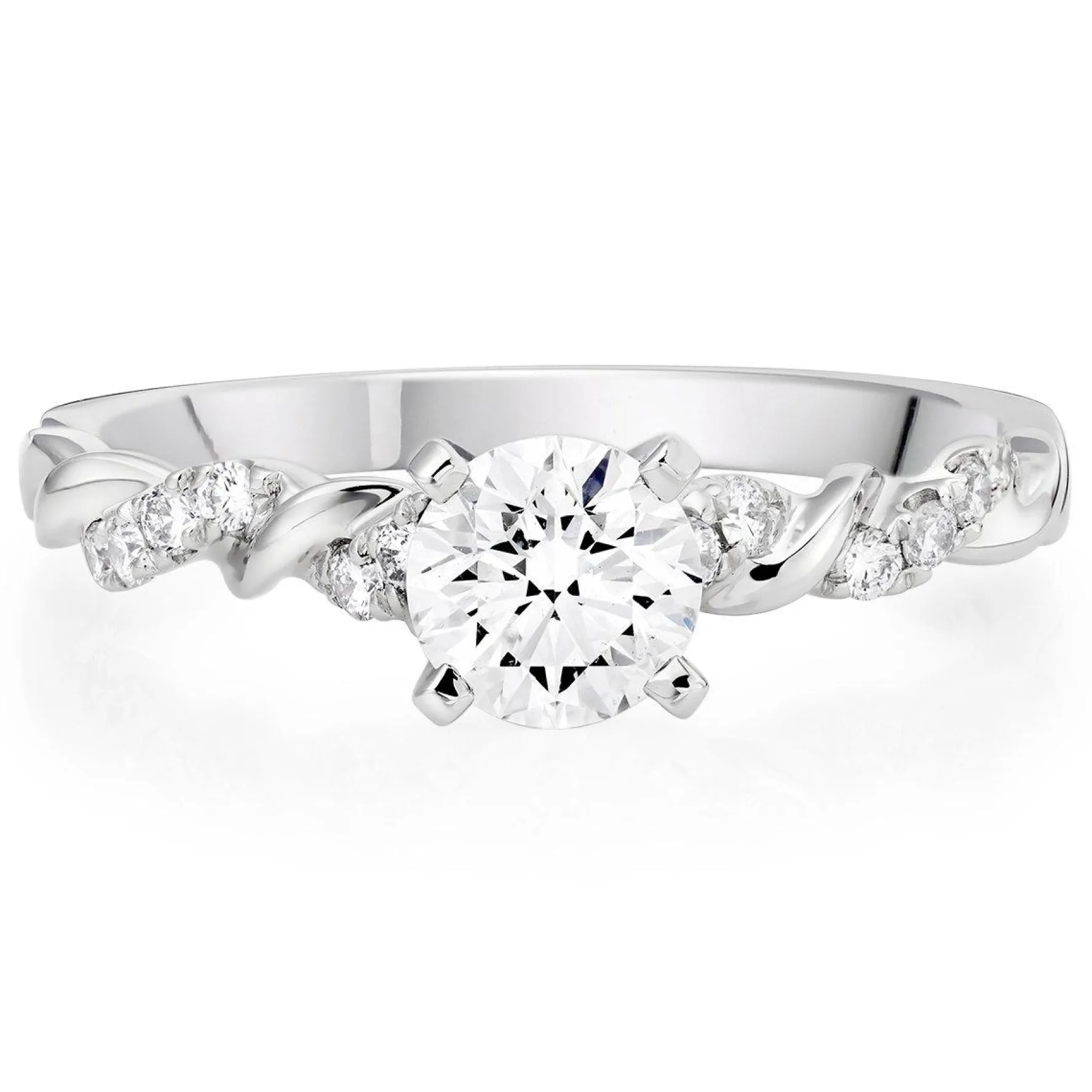 Beaverbrooks Entwine Platinum Diamond Solitaire Ring