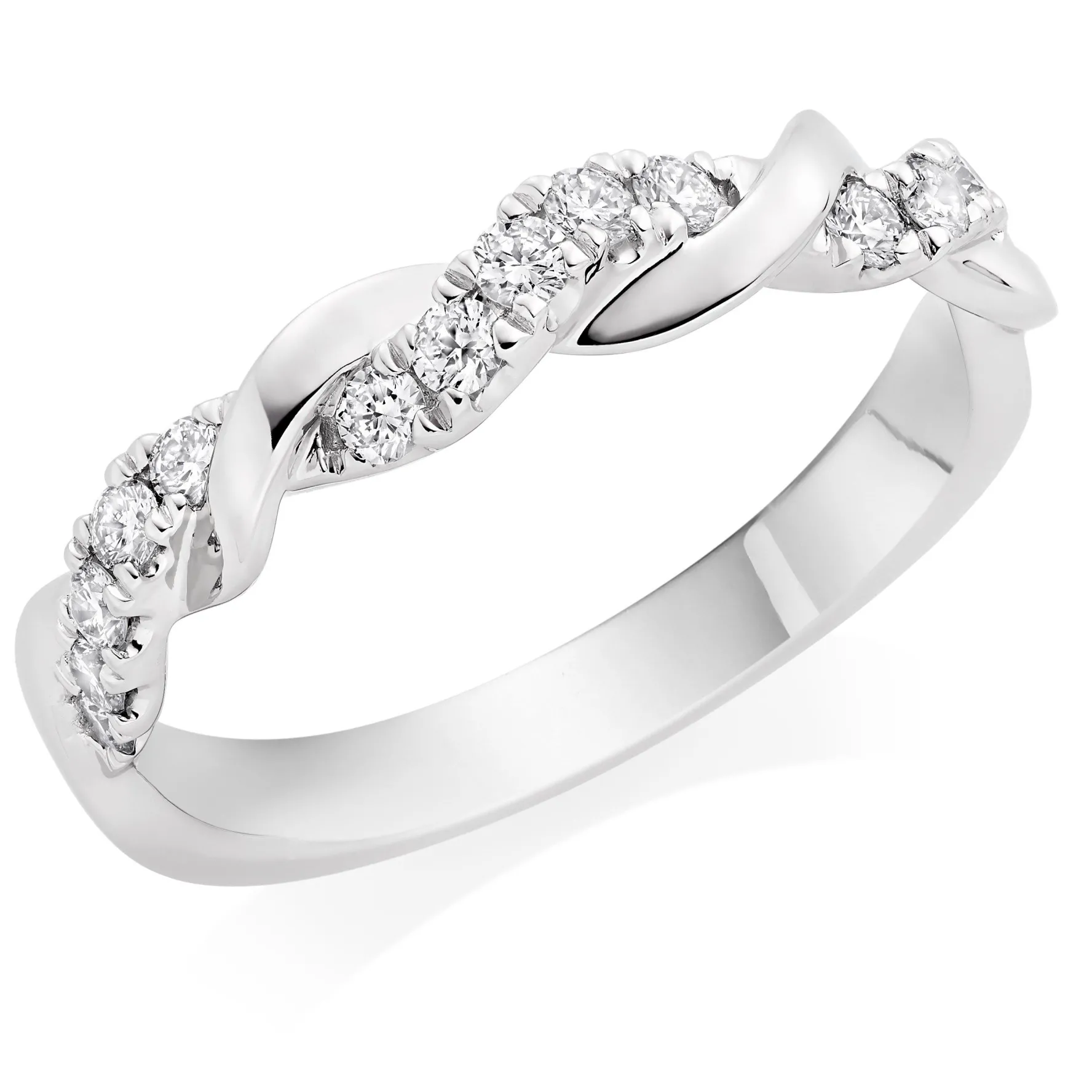 Beaverbrooks Entwine Platinum Diamond 2.5mm Wedding Ring