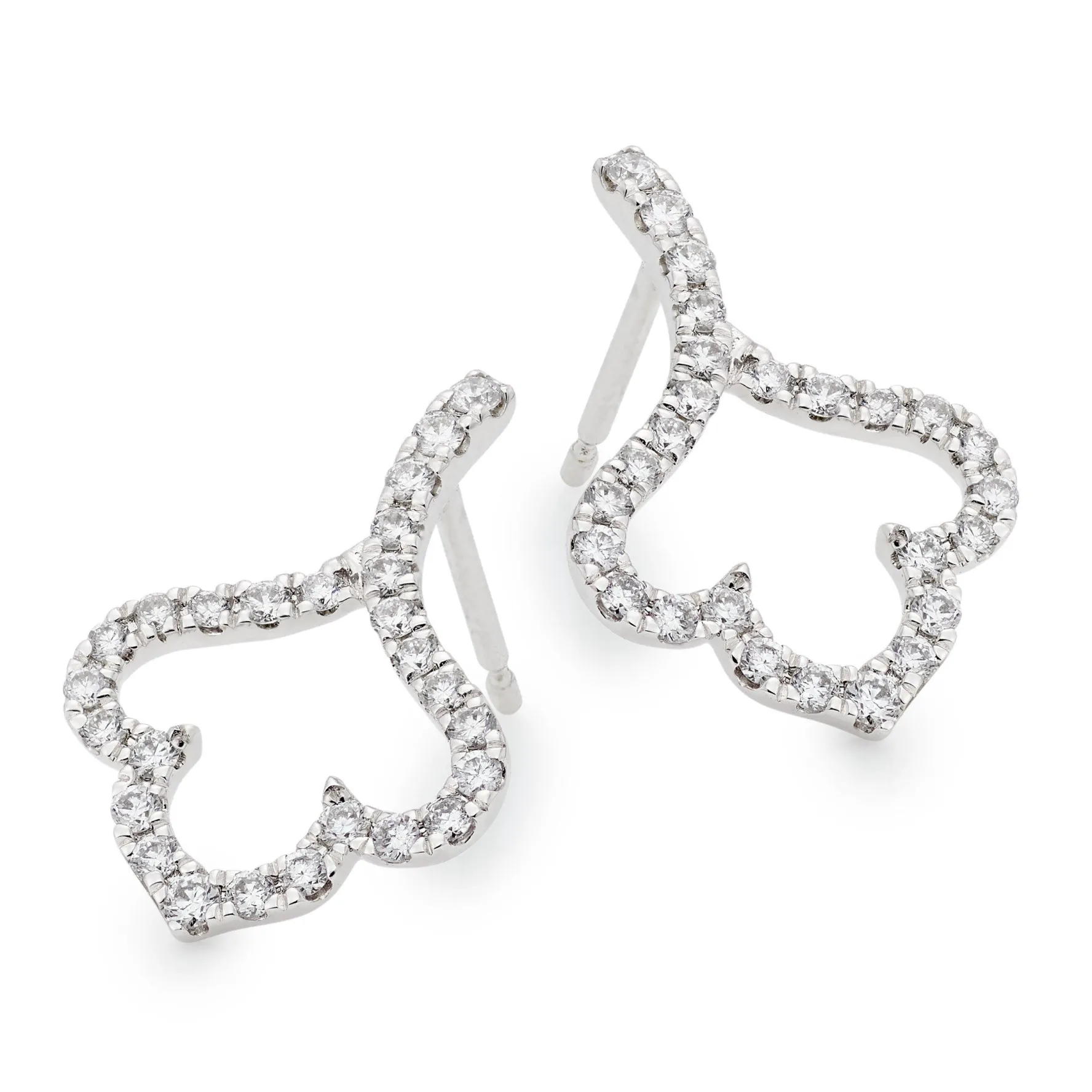 Beaverbrooks Essence 9ct White Gold Diamond Drop Earrings