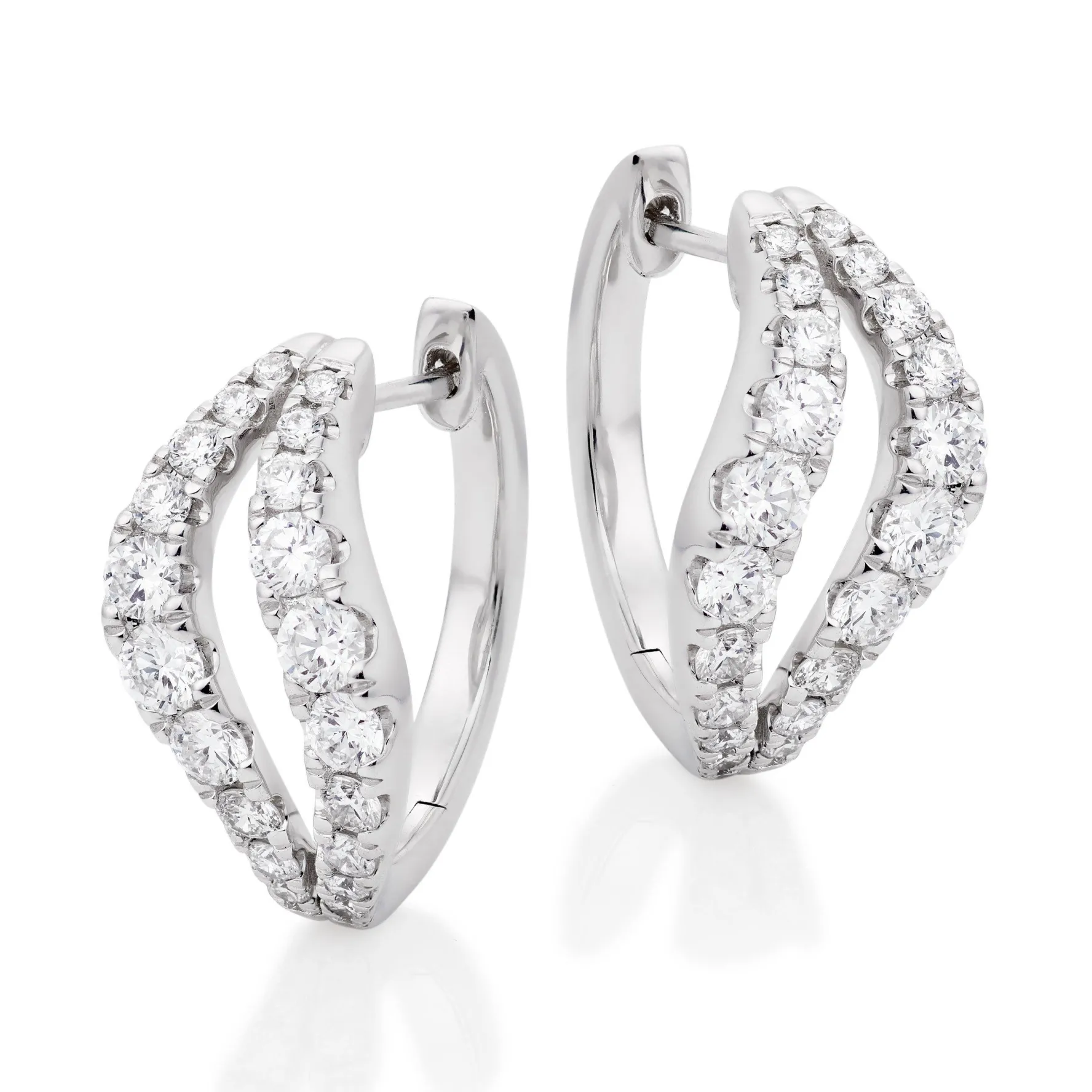 Beaverbrooks Essence 9ct White Gold Diamond Drop Earrings