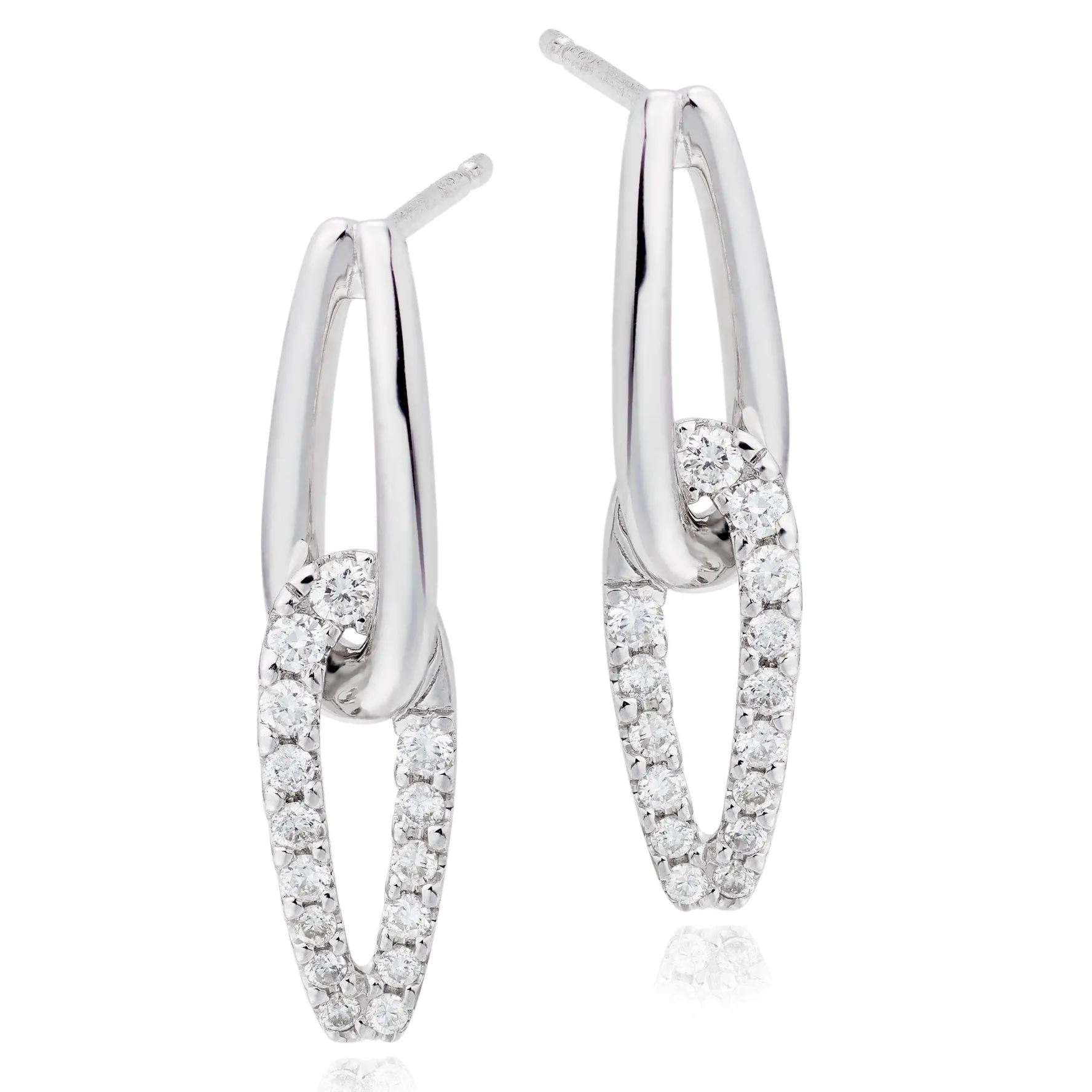 Beaverbrooks Essence 9ct White Gold Diamond Drop Earrings