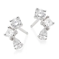 Beaverbrooks Essence 9ct White Gold Diamond Drop Earrings
