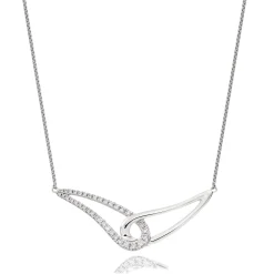 Beaverbrooks Essence 9ct White Gold Diamond Necklace