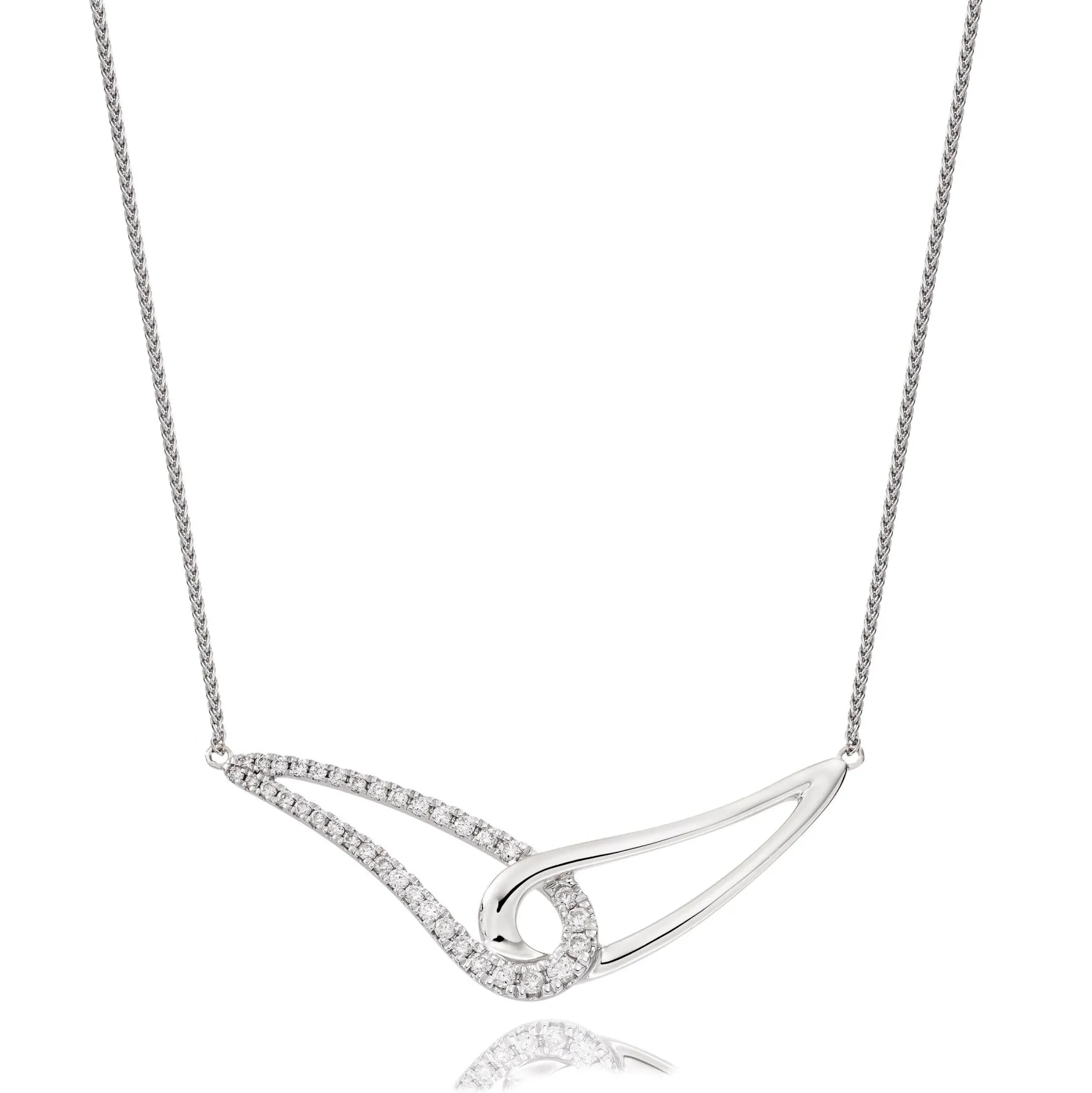 Beaverbrooks Essence 9ct White Gold Diamond Necklace