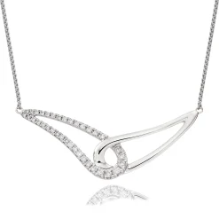Beaverbrooks Essence 9ct White Gold Diamond Necklace