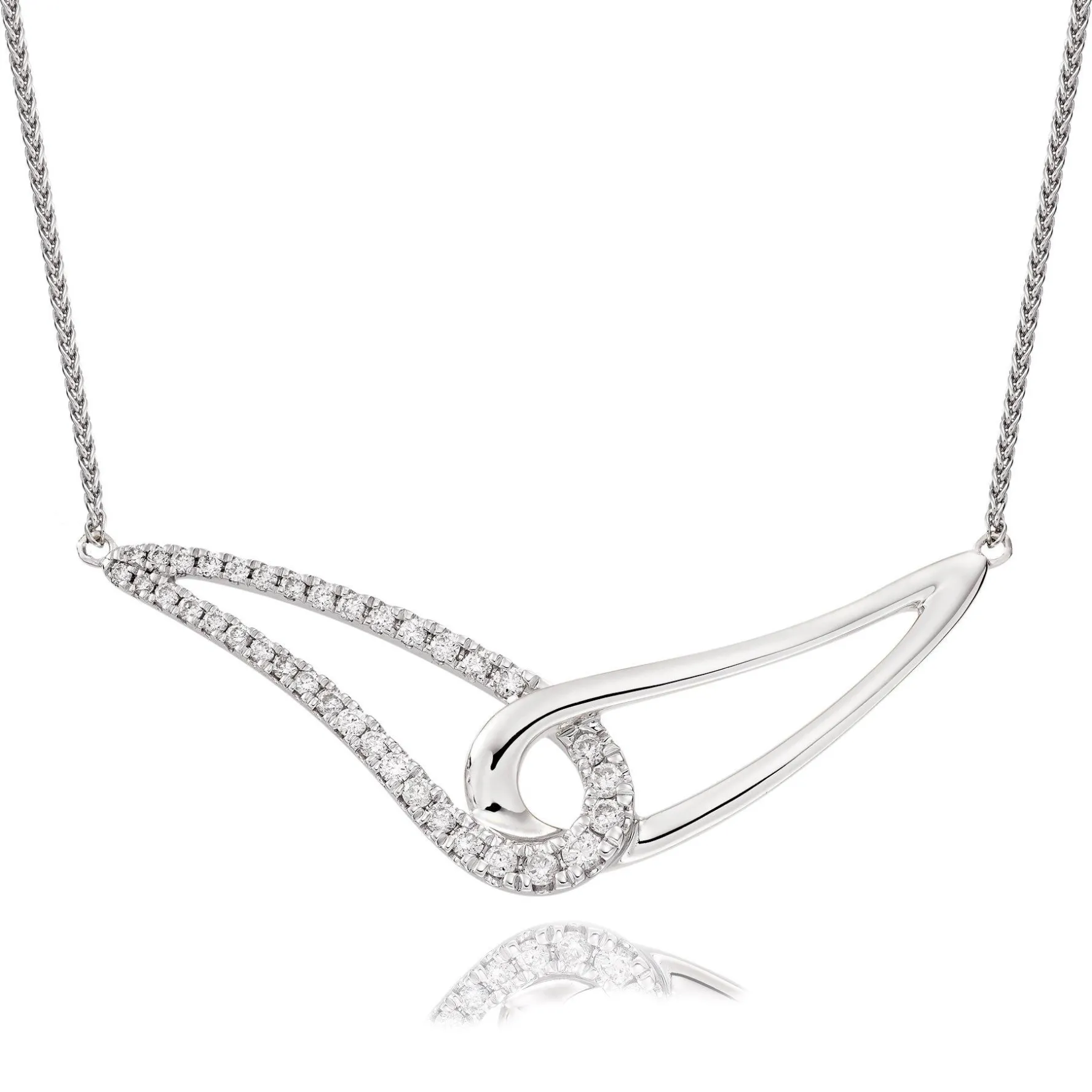 Beaverbrooks Essence 9ct White Gold Diamond Necklace