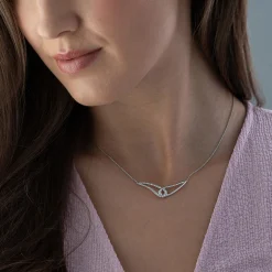 Beaverbrooks Essence 9ct White Gold Diamond Necklace
