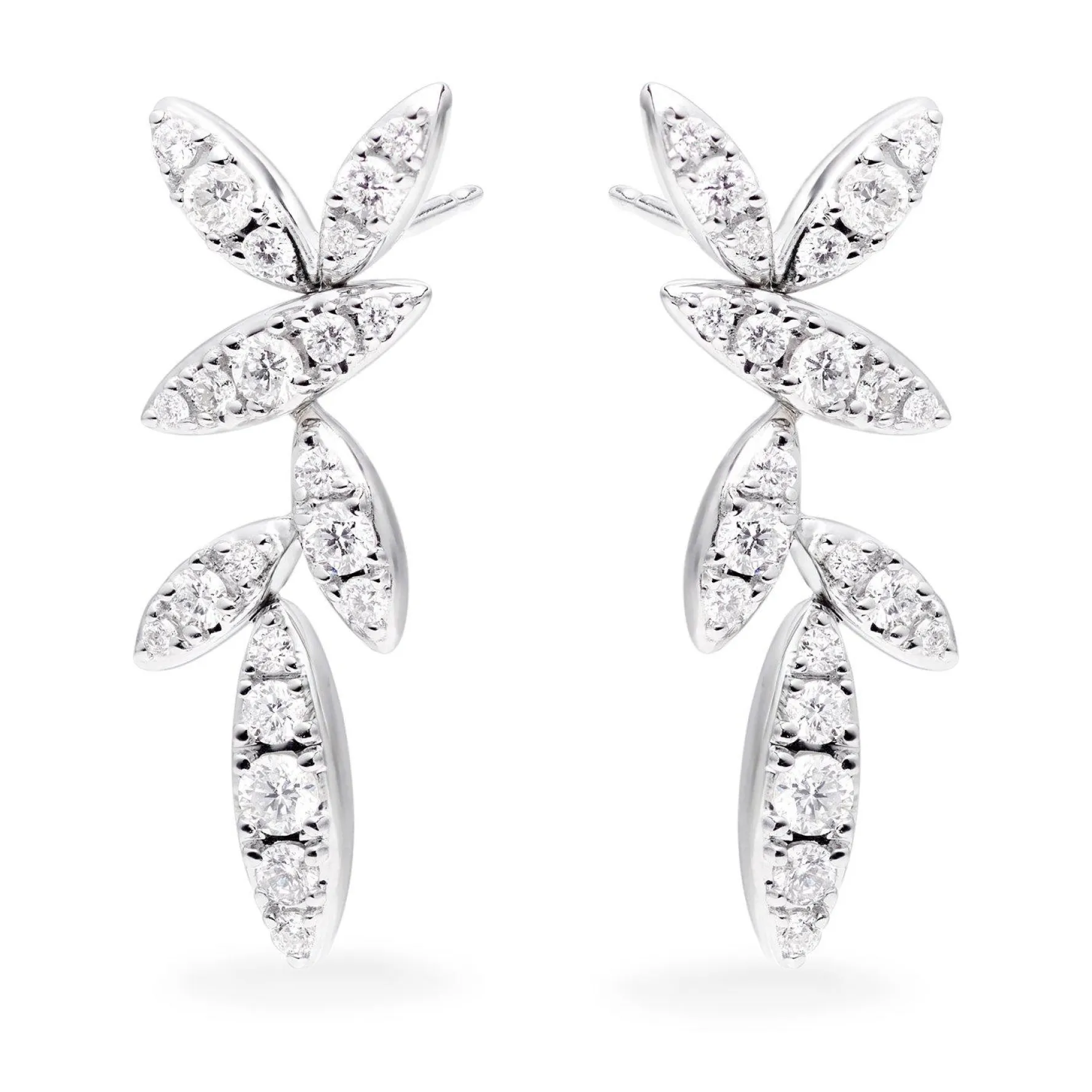 Beaverbrooks Essence 9ct White Gold Diamond Drop Earrings