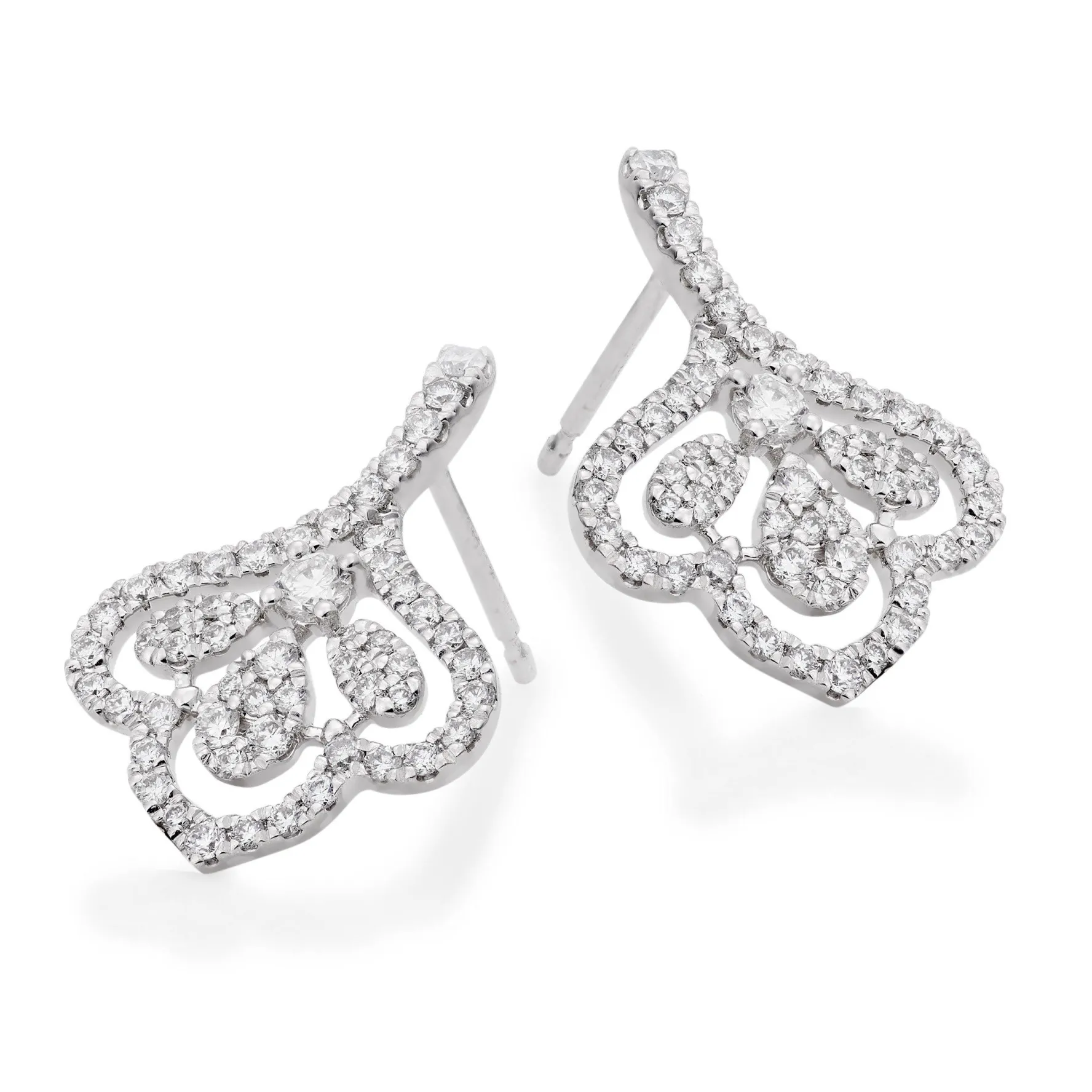 Beaverbrooks Essence 9ct White Gold Diamond Drop Earrings